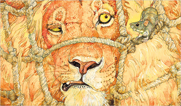 page from The Lion and the Mouse by Jerry Pinkney