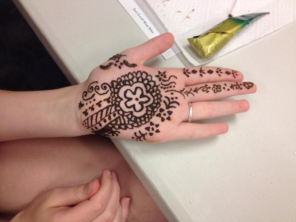 Image of henna design on palm of hand