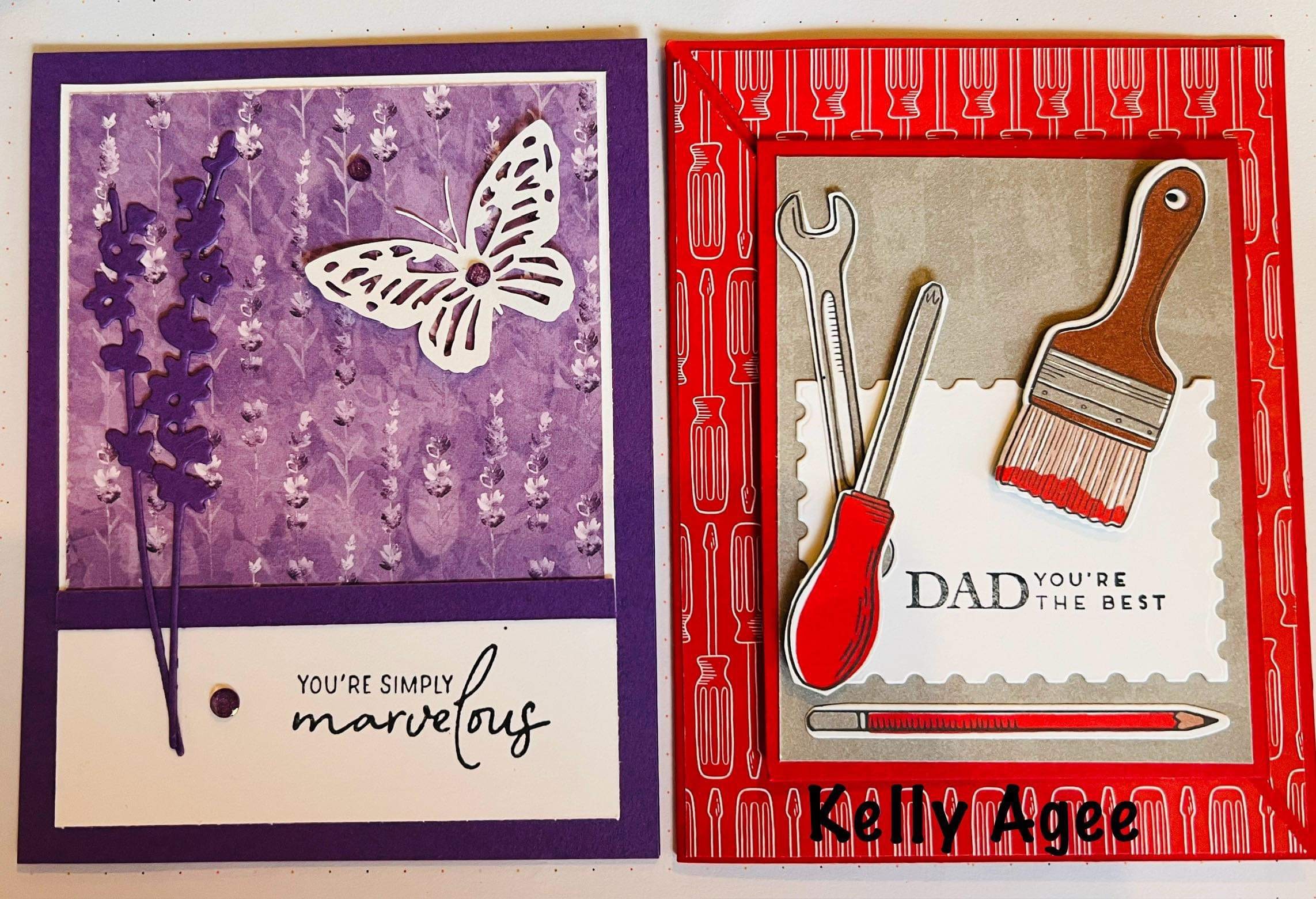 Put together an Thinking of You/Mother's Day card and a Birthday/Father's Day Card.