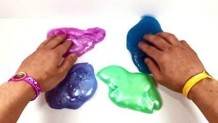 hands creating colorful slime