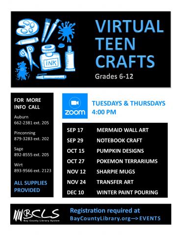 Image for virtual teen craft flyer