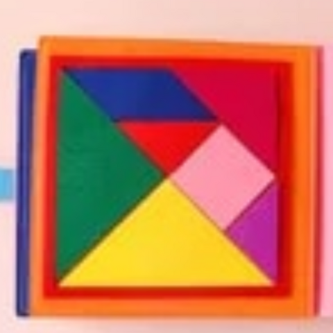 Geometric colorful felt page i.e. triangle, square