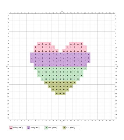 cross stitch heart