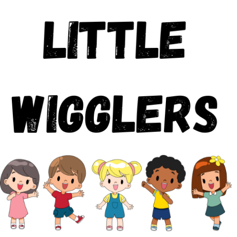 Little Wigglers with five children graphic smiling and waving