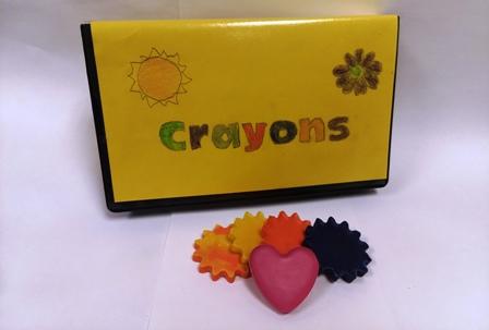 DIY crayons and decorated DVD case