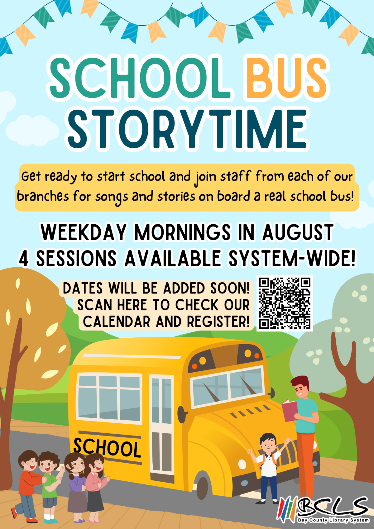 school bus storytime flyer