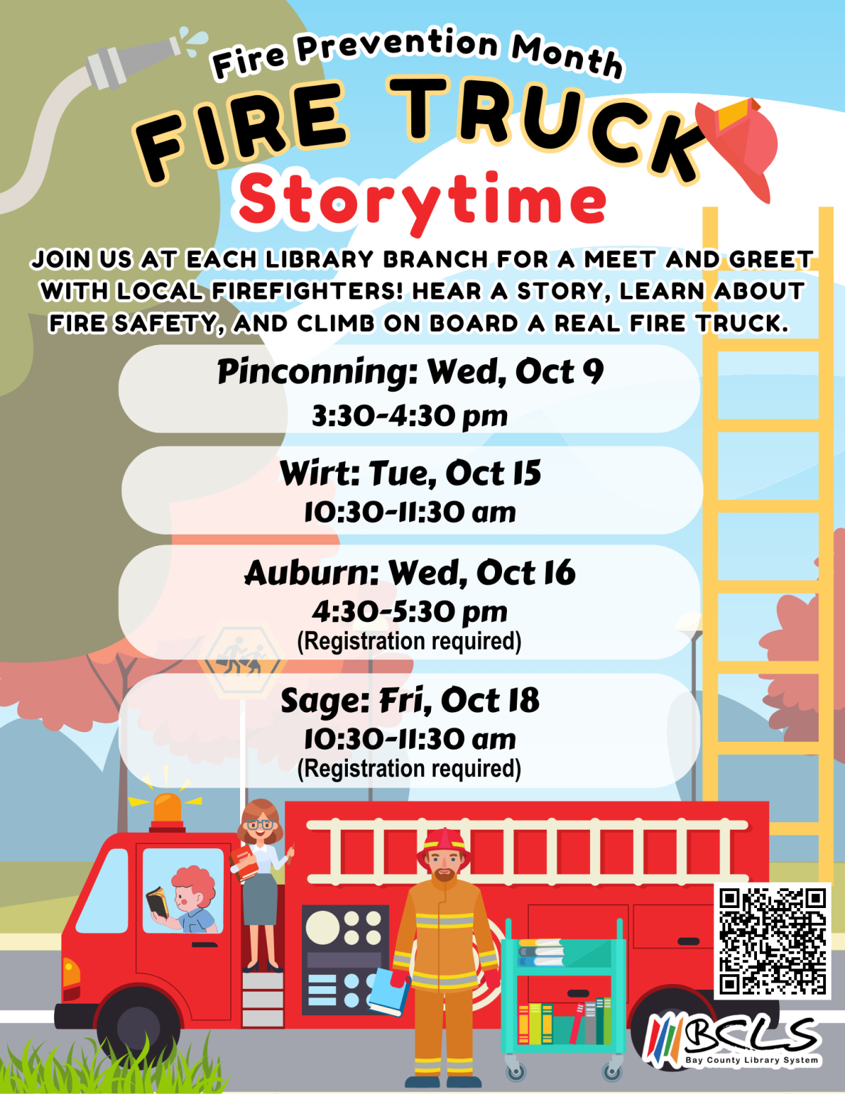 fire truck storytime poster